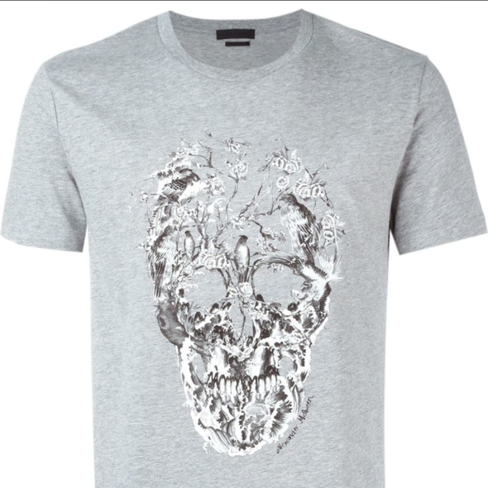 ALEXANDER MCQUEEN GREY SKULL TSHIRT
